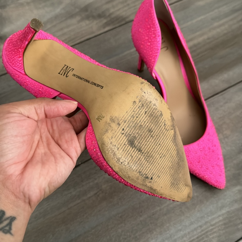 INC Kenjay pink heels size 7.5 - Picture 7 of 10
